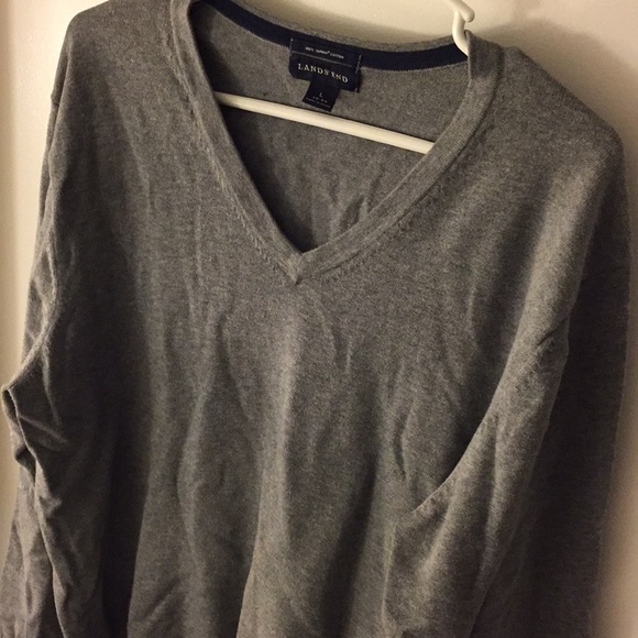Land’s End Gray Cotton Sweater. Size L. - Picture 5 of 5